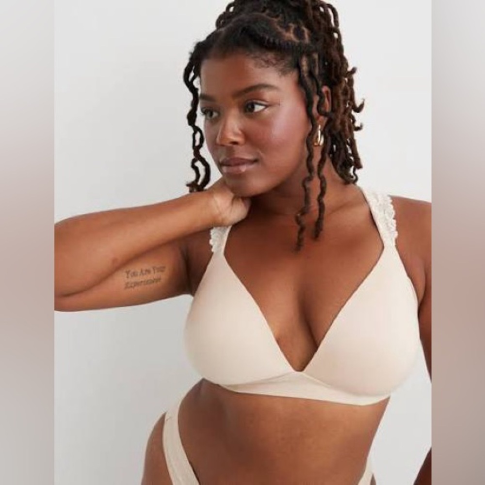 Aerie Sunnie Bloom Lace Strap Wireless Lightly Lined Bra